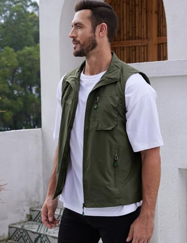 Image of Gihuo Men's Fishing Vest Utility Vest Casual Outdoor Quick Dry Safari Travel Golf Vest Work Vest