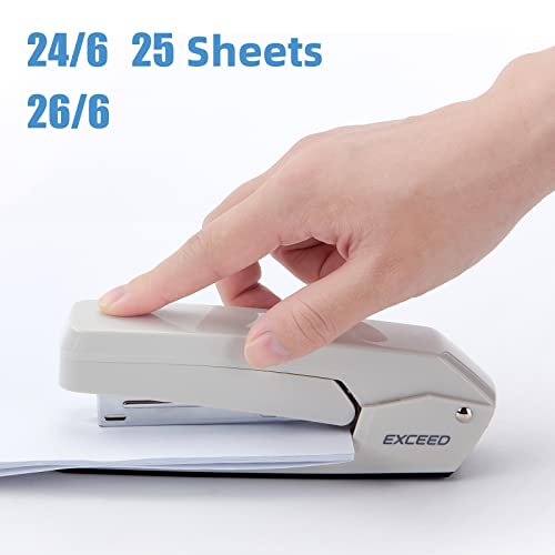 Ezwork Swing-Arm Swivel Stapler, 25 Sheets Capacity, 360 Degree Rotate Desk Staplers For Booklet Or Book Binding, White #TOP3