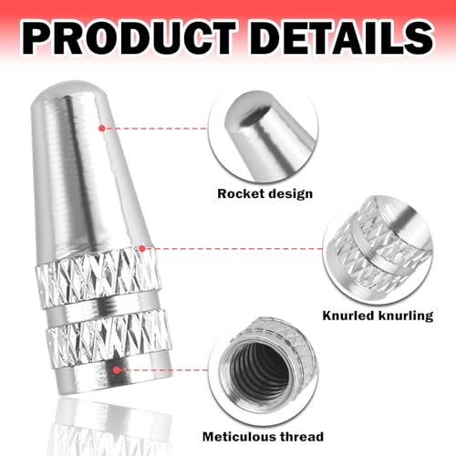 40PCS Presta Valve Caps,10 Colors Stylish Bike Valve Caps with Knurled Design for Protecting Valves Cores,Car Accessories Bike Tire Valves Cap for Presta/French Vvalve Stem - Thumbnail 4