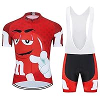 Tenue Vélo Homme - Maillot Manches Courtes + Cuissard à Bretelles Rembourré - Lot De 2