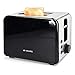 Produktbild Navaris Edelstahl Doppelschlitz Toaster - 2 extragroße Toast Schlitze - 6 Stufen - automatische Brotzentrierung - 1000W - Brushed Metallic Silber