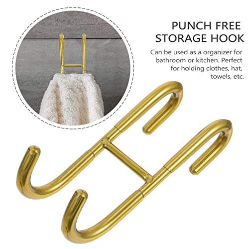 DOITOOL Stainless Steel over Door Hooks 2Pcs Punch-Free Hanging Hooks for Bathroom Kitchen Storage Organizer Hold Towels Clothes Hats Space Saving - Image 3