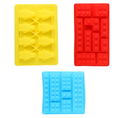 Gorise 3 moldes de silicona para construir chocolate, figuras de robots, moldes de gelatina para decorar pasteles, bandejas de cubitos de hielo, dulces y chocolate.