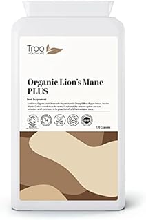 Organic Lion's Mane Mushroom Complex 120 Capsules - 1500mg Lions Mane 30% Polysaccharides with Acerola Cherry Vitamin C & Black Pepper Extract Supplement - Made in United Kingdom