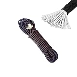 Elastic Cord Shock Rope Multipurpose Bungee Cords Roll Kayak bungy,Black3/16inch-16ft