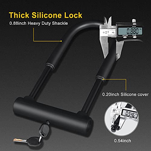 Kastewill Large Bike Locks Heavy Duty Anti Theft.secure Combination Bike U Lock With 16Mm Shackle, 4Ft Length Security Cable.u Bolt Bike Lock For E-Bike,Mountain Bike,Road Bike (Black Large) #TOP5