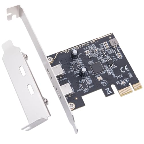 Adaptateur PCIe USB 3.2 Gen1 avec double port Type-C et puce ASM1042
