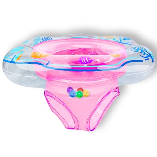 Baby Pool Float with Double Airbag Safety Seat for Toddler & Infant 6-12 Months, Inflatable Infant Pool Float for Swim Training, Bathtub Water Play