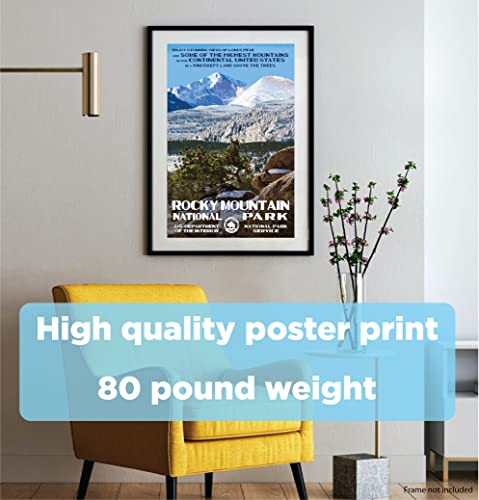 National Park Posters Rocky Mountain (Longs Peak) - Original Artwork - 13" X 19" By Rob Decker - Wpa Style #TOP1