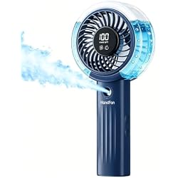 HandFan Upgraded Misting Fan with LED Display – Extreme Cooling Portable Handheld Fan with Water Mist Spray, 50% Stronger Airflow & Quieter, USB Rechargeable for Travel/Park/Disney/Beach/Concert/Game