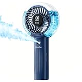 HandFan Upgraded Misting Fan with LED Display β Extreme Cooling Portable Handheld Fan with Water Mist Spray, 50% Stronger Airflow & Quieter, USB Rechargeable for Travel/Park/Disney/Beach/Concert/Game