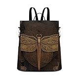 SHYESOP-ey Dragonfly Retro Women Backpack Purse Waterproof Anti-theft Rucksack Shoulder Bags