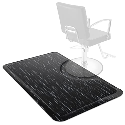 Image of Saloniture 3 ft. x 5 ft. Salon & Barber Shop Chair Anti-Fatigue Floor Mat - Marble Rectangle - 1 /2 in. Thick