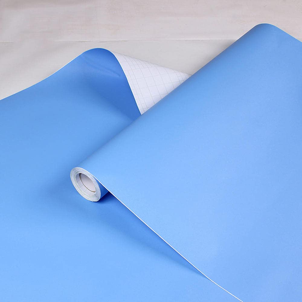 Papier Peint Auto-adhésif PVC Bleu 60cm×5m pour Placard et Tiroir CYN