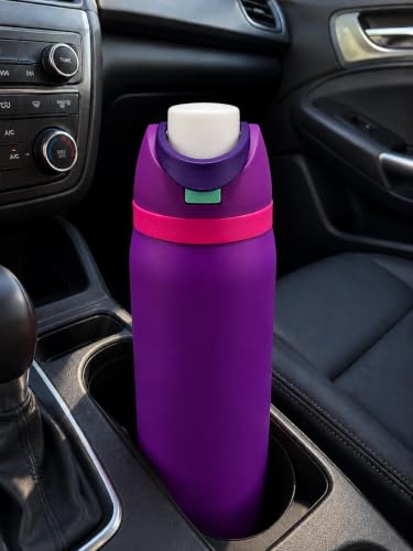Image of HomeCloud 1200ML Stainless Steel Water Bottle - Double-Wall Vacuum Insulated, Leakproof Straw Lid, BPA-Free Reusable Travel Flask with Two-Way Spout for Gym, Office & Outdoor Use (S Purple)