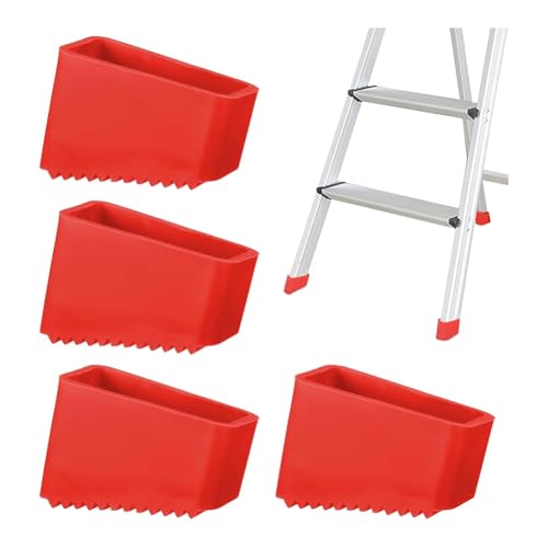 CAIONPLE Cubiertas para pies de escalera de 4 piezas, versátiles cubiertas para patas de escalera, almohadillas antideslizantes, almohadillas de goma para los pies, puños aislantes