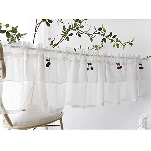 Cortina pequeña blanca ideal para barra de café y ventanas de cocina 2