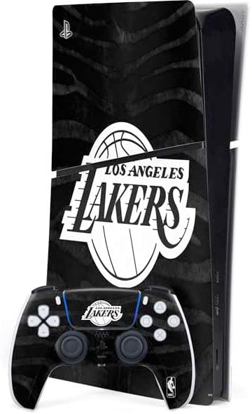 Skinit Decal Gaming Skin Compatible with PS5 Slim Digital Edition Bundle - Officially Licensed NBA Los Angeles Lakers Canvas Design