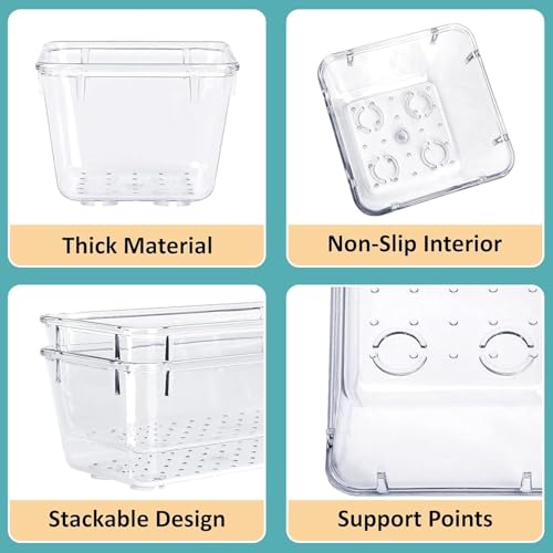 Image of Rylan Set of 2 Drawer Organiser /Unbreakable Drawer Organizer /Dressing Table Organizer /Multi-Purpose Storage Boxes /Drawer Divider Tray for Kitchen /Bedroom /Office - (Clear Transparent)'