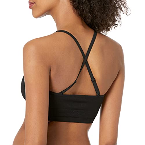 Amazon Essentials Women's Light-Support Strappy Seamless Sports Bra, Pack Of 2, Black/White, Medium #TOP3