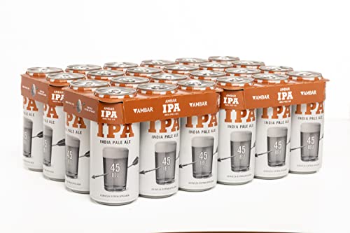 Ambar Ipa- Pack 24 latas x 33cl - 5.7% Volumen de Alcohol, El embalaje puede variar
