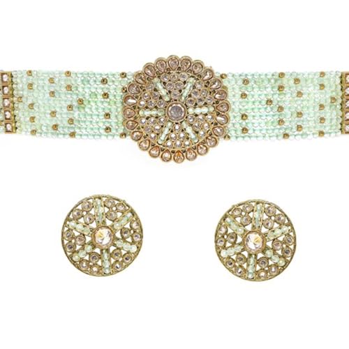 Image of Rubans Choker Necklace Set Kundan Traditional Stylish Jewellery Gift for Women & Girls