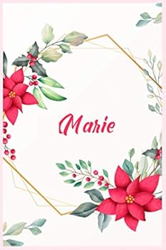 Ella: Lined Writing Notebook Journal with Personalized Name, 120 Pages, 6in X 9in, Pink and Green Flowers on Teal Yellow with Christmas Flowers, School Teacher, Mom, Wife, Aunt Gift