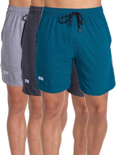 Image of T.T. Cotton Blend Shorts for Men | Regular Fit | Elasticated & Zipper | 2 Sided Pockets & 1 Back Pocket | Solid | Above Knee Length Bermuda Short | Ideal for Casual Outings