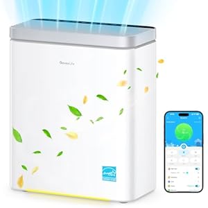 GoveeLife Smart Air Purifier for Home Large Room, Covers up to 1046 ft², HEPA Sleep Mode, 3-in-1 Filter Air Purifier with App Alexa Control for Pet Hair, Odors, Pollen and Smoke (no sensor)