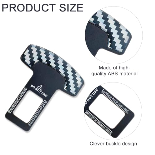 2 Stück Anschnaller Adapter, Gurtschloss Adapter, Sicherheitsgurt Clip(black and white)