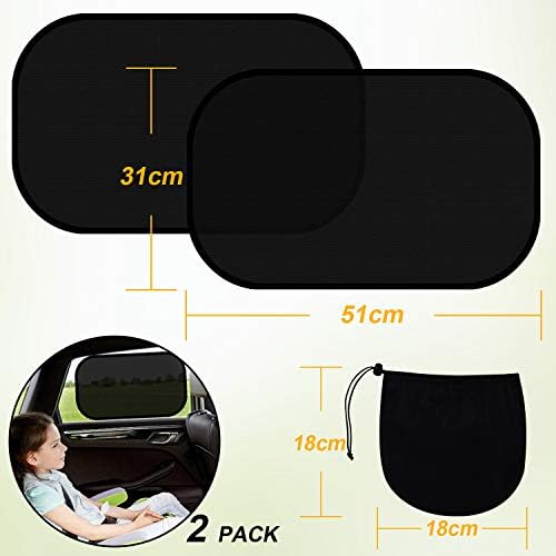 WIN.MAX Car Sun Shade 2 Pack,Car Window Shades for Kids Baby Pet UV Rays/Sunlight Protection,Car Side Windscreen Window,Self-Adhesive Car Sun Shades,Baby Window Shade,Rear Side Window Universal Fit