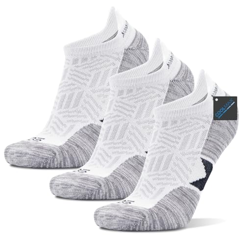 Busy Socks Men's Athletic Ankle Coolmax Running Socks Women's Cushioned Anti Blister Moisture Wicking Low Cut Socks 3 Pack