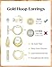 Orazio Small Gold Hoop Earrings Set for Women Trendy, 14K Gold Plated Lightweight Gold Hoop Earrings Chunky Huggie Hoops Earrings Jewelry Gifts
