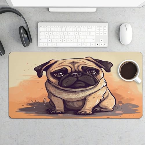 Pug Cartoon Desk Pad Large Office Desk Mat 30x60 cm miniatura 5