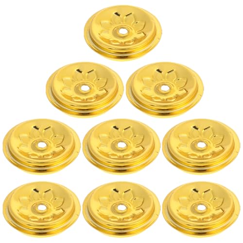 Ciieeo 9 Soportes Flotantes para Mechas de Lámparas de Aceite de Aluminio, Diseño de Loto, Tamaño Pequeño, Color Plateado, para Lámparas de Mantequilla Líquida y Uso en Templos Budistas,
