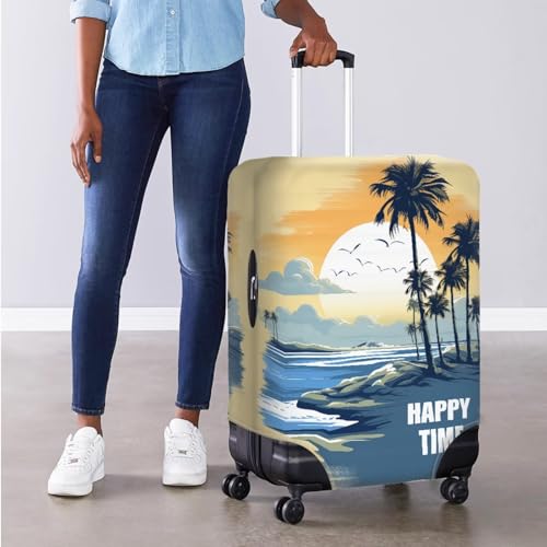 Summer Style Suitcase Cover+Tag Practical Luggage Cover Zip Case Covers Travel Home Daily Use Suitcase Covers 20 inch Noble Travel Luggage Everyday Surprise Gifts Dusk Beach4