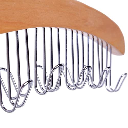 Belt Hanger Organizer for Closet: Ohuhu 2 Pack 12 Hooks Max 36 Belts Tie Rack Wooden Belt Holder for Storage 360 Degree Rotating Space Saver Organizer for Men Women Belt Tie Scarf-Burlywood by Ohuhu - Image 8