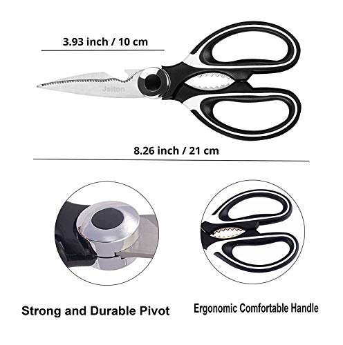 Jsiton Ultra Sharp Premium Heavy Duty Kitchen Shears And Multi Purpose Scissors (Pack Of 1,Black White) #TOP1