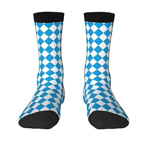 Bavarian Oktoberfest Flag Contrast Color Midcalf Socks For Women Men Moisture Wicking Soft To Cycling