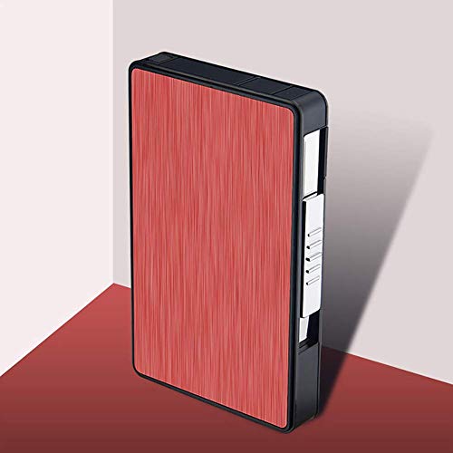LIANXIAO - Caixa de cigarros, caixa de cigarro com isqueiros, USB Lúcio de charuto recarregável, fla