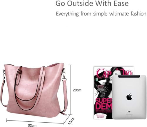 Image of Women's Handbag Tote Bag Premium PU Leather Shoulder Bag with Top Handle & Detachable Strap - Stylish Large Capacity Purse for Office, Casual & Party Use