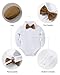 YUEMION Baby Boy Clothes Wedding Outfit Infant Tuxedo Gentleman Suits Dress Shirt+ Beret Hat +Suspender Pants +Bowtie (Khaki, 6-12 Months)