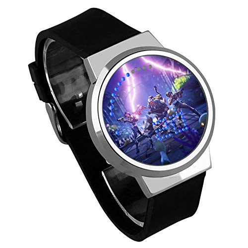 Preisvergleich Produktbild Armbanduhren,Touch Screen Uhr-Festungs-Uhr Konkurrenzfähiges Schießen Wasserdichtes Nachtlicht Geführte Uhr Silberner Schwarzer Gürtel