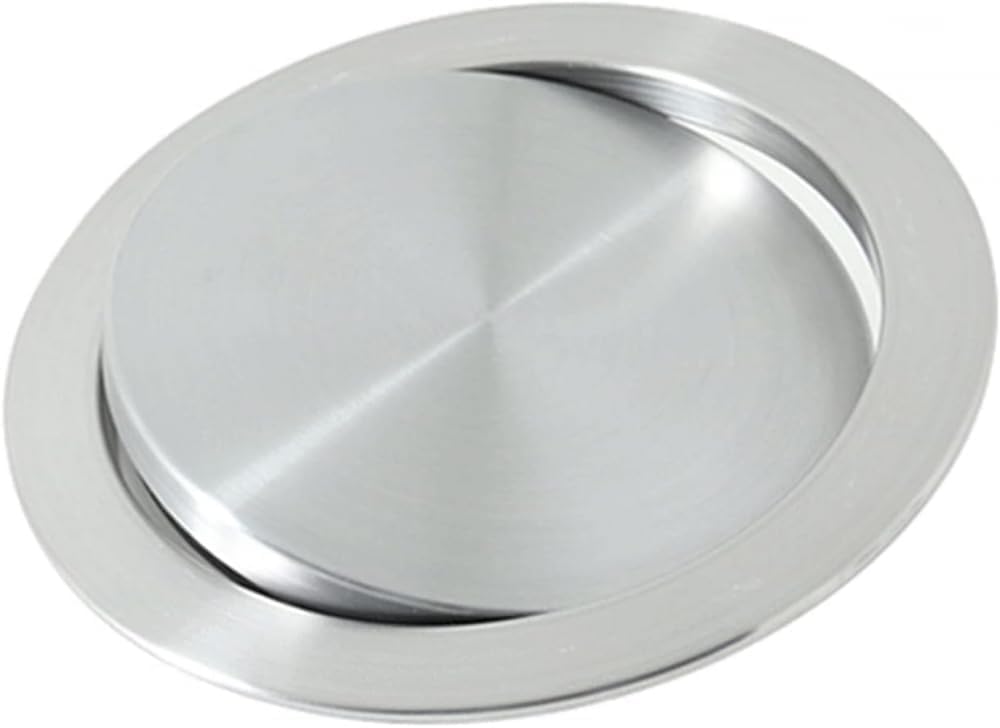 HPTHLY Swing Trash Can Lid,Trash Can Lid, Balance Flap Cover,Garbage Can Rotating Top Lid Kitchen Countertop Built-In Stainless Steel Round Waste Bin Lid Brushed Surface Sw