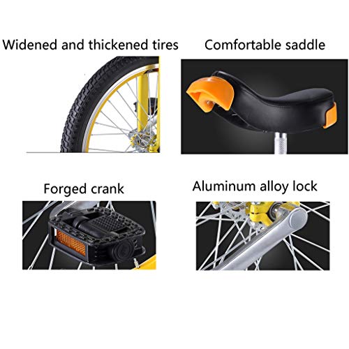 20\" Wheel Unicycle Widened and Thickened Tires Tire Wheel Cycling Outdoor Sports Fitness Exercise, Single Wheel Balance Bicycle, for Outdoor Sports Travel (Color : Pink)