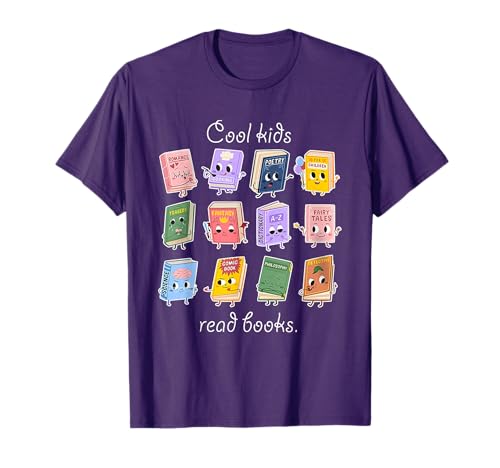Cool Kids Read Books School Librarian Reading Teacher T-Shirt
