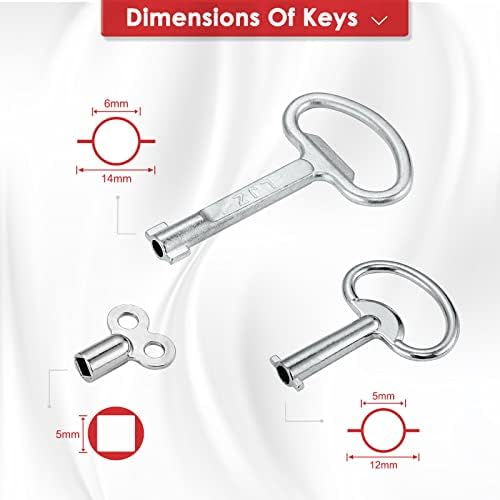 Minimprover 7 in 1 Radiator Key UK & 4 Sets for Meter Box Key, Radiator Bleed Key, Valve Key, Box-packed