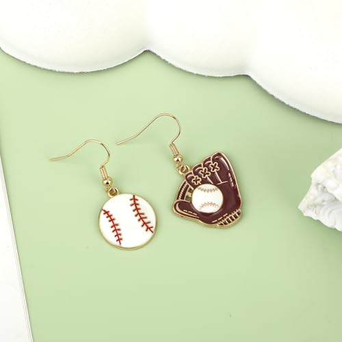 Baseball Earrings for Women, Ball Shape Dangle Earrings Sport Ball Dangle Earring Baseball Player Jewelry Baseball Mom Gifts Accessories Baseball Dangle Sports Earrings for Women3