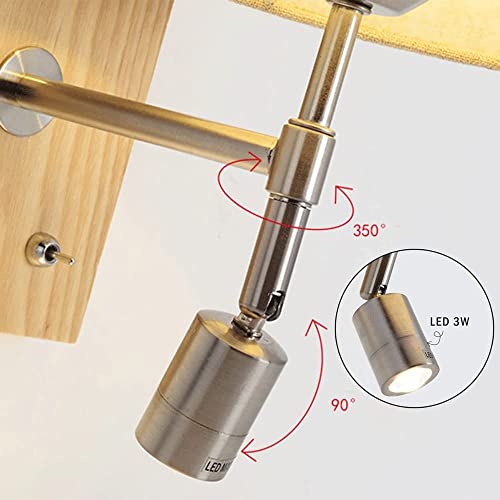 Luz de pared minimalista led con pantalla textil para pasillos y salones 2