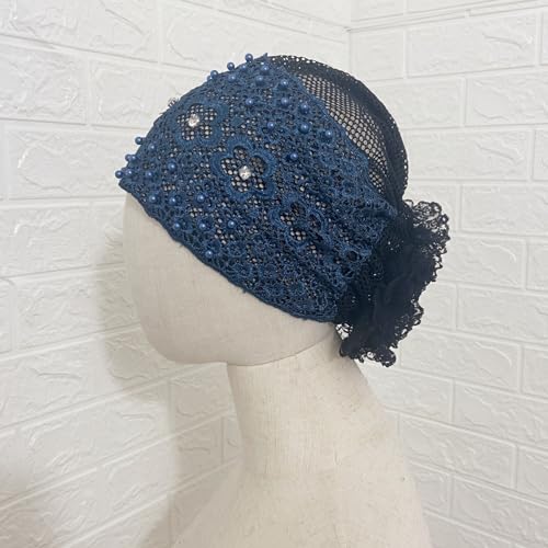 Sequins Turban Stretchy Headscarf Soft Lace Bonnet Beanie Cap Headwrap for Women4